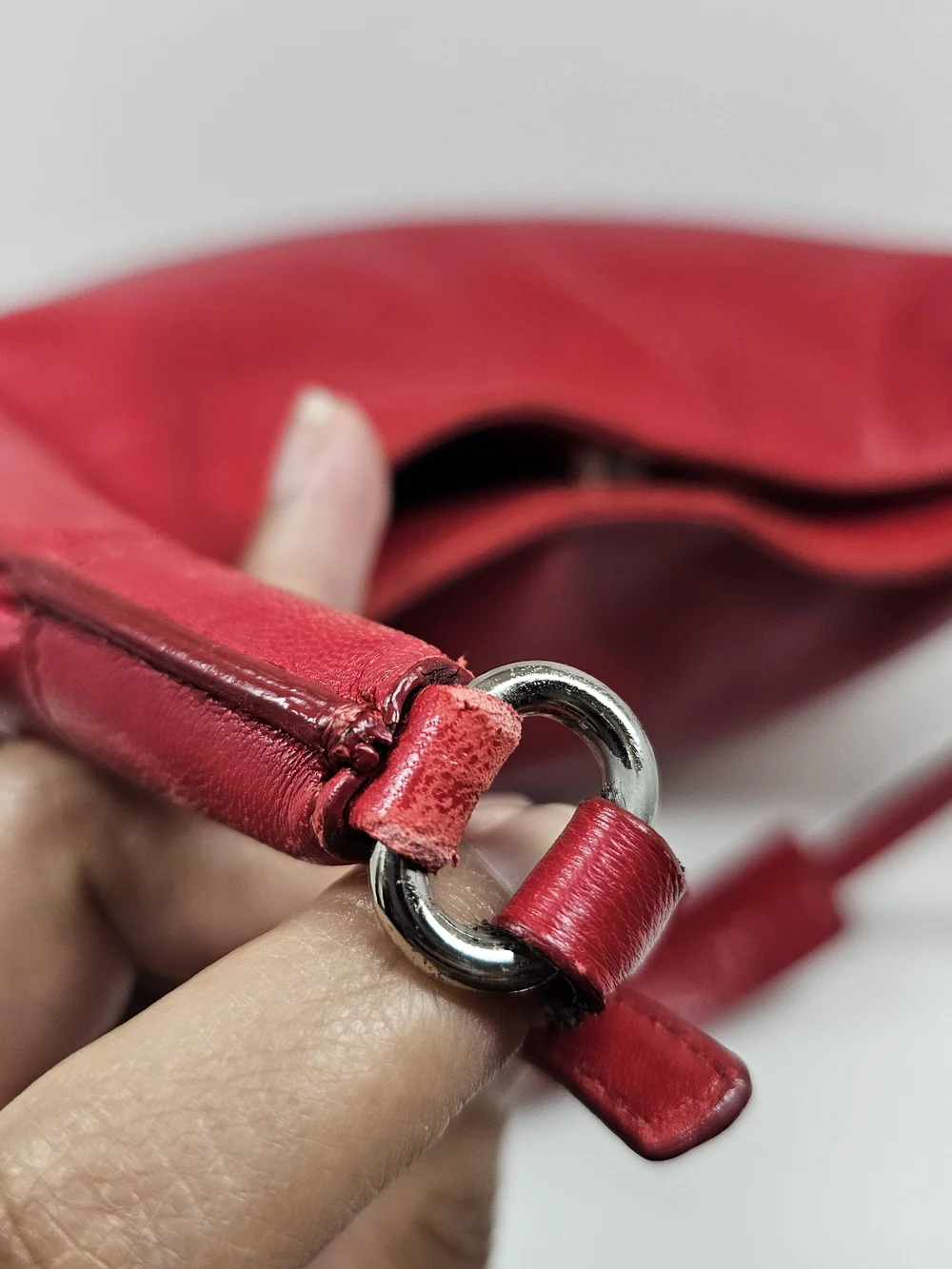 Coach Red Leather Shoulder Hobo